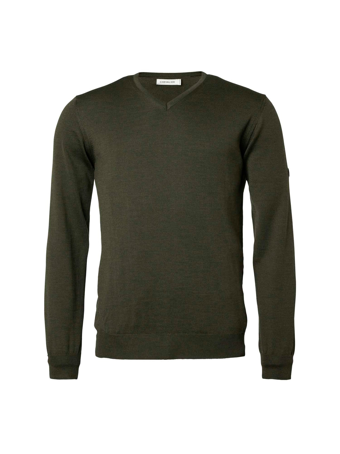 Aston V-Neck Merino Pullover Men - Dark Green - 1