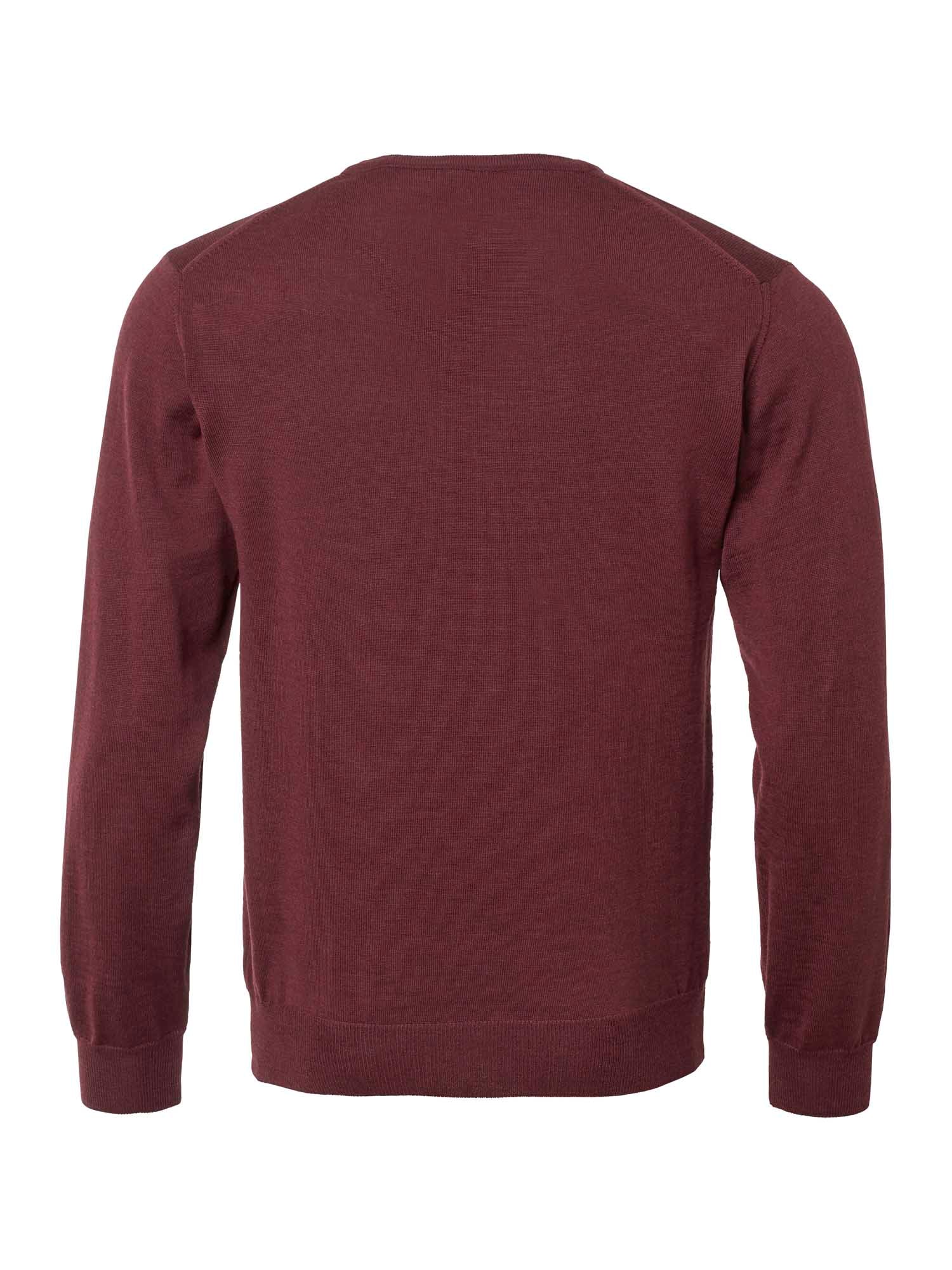 Aston V-Neck Merino Pullover Men - Wine Red - 2