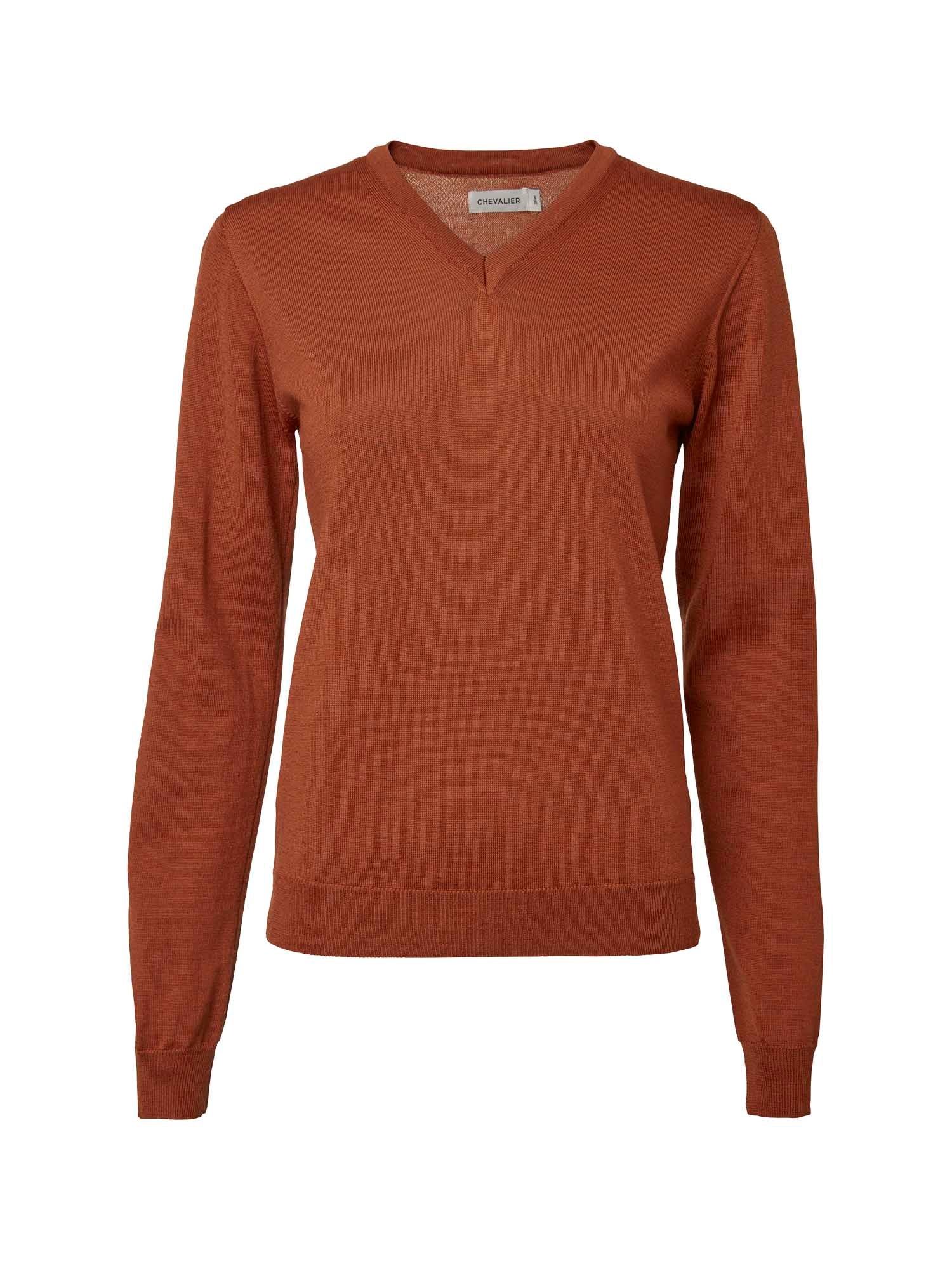 Blaise V-Neck Merino Pullover Women - Amber - 1