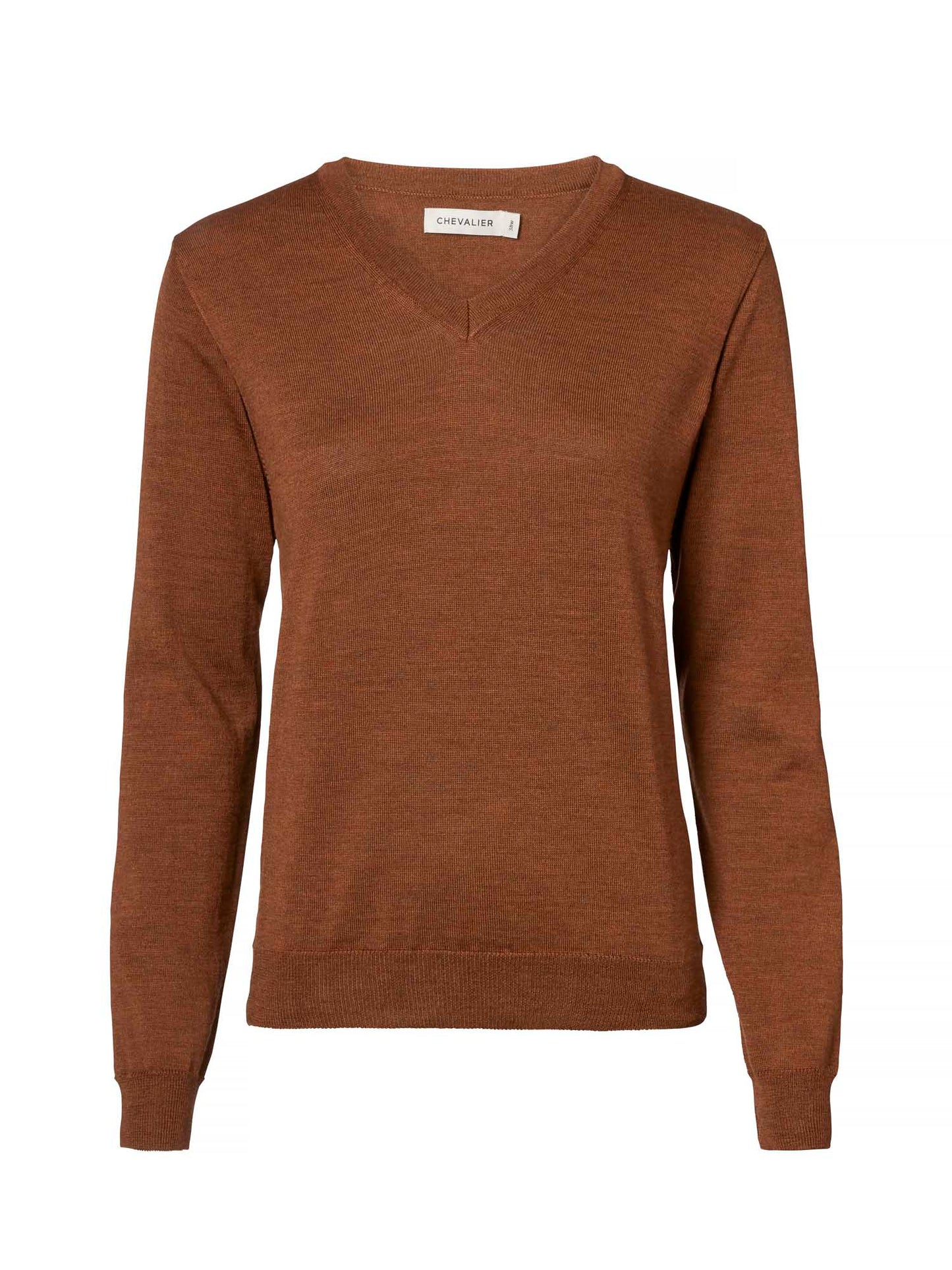 Blaise V-Neck Merino Pullover Women - Chestnut - 1