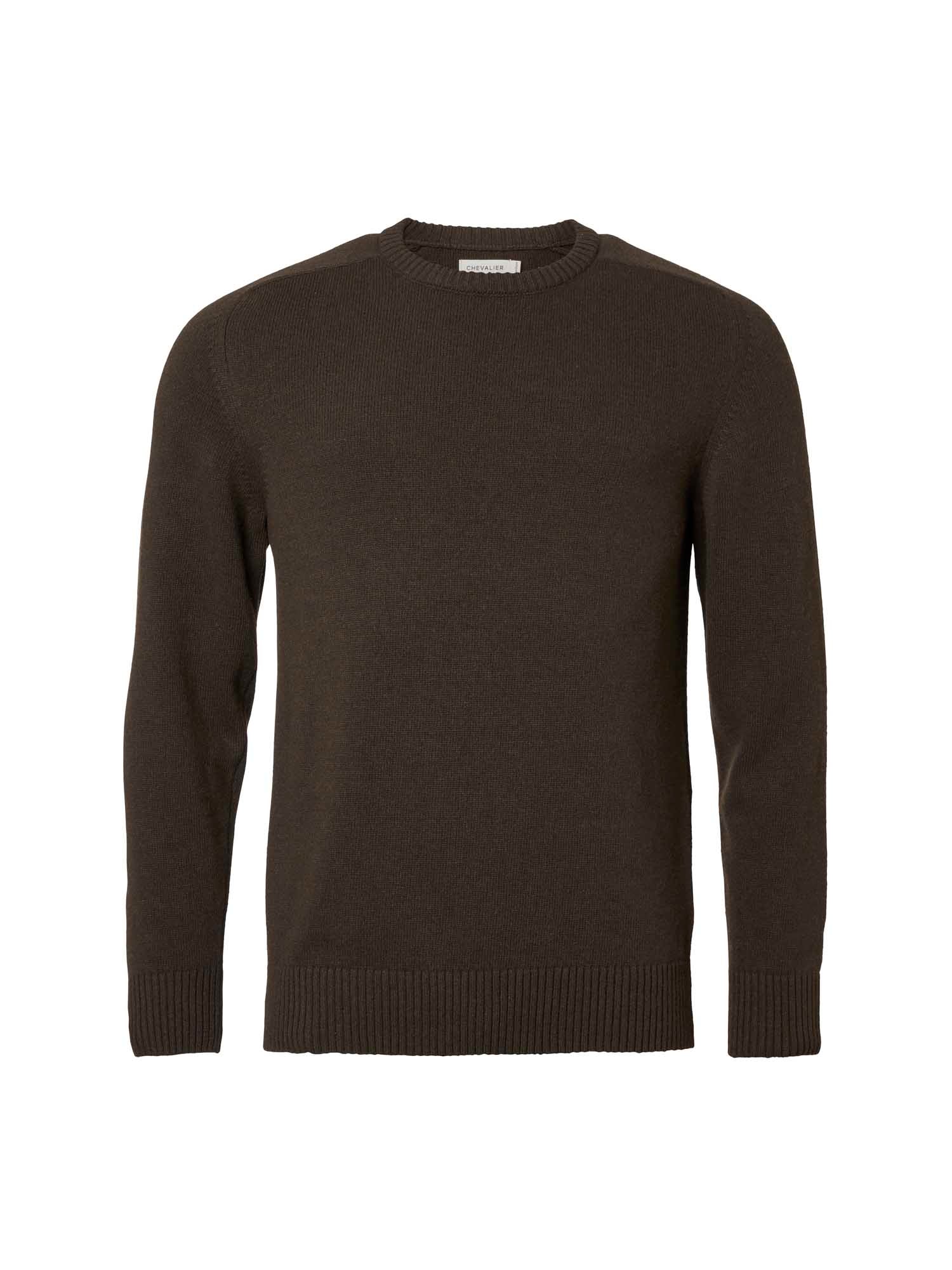 Wykin Wool Pullover Men - Dark Brown - 1