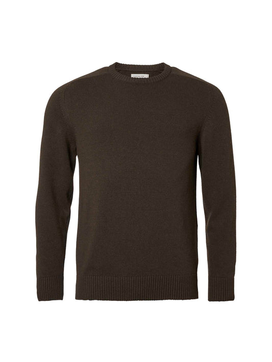 Wykin Wool Pullover Men - Dark Brown - 1