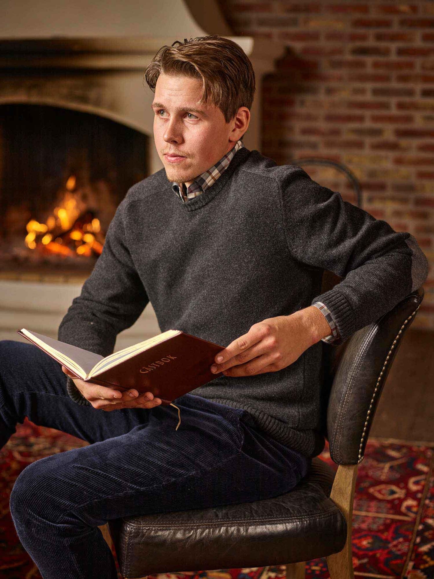 Wykin Wool Pullover Men - Stone Black - 20