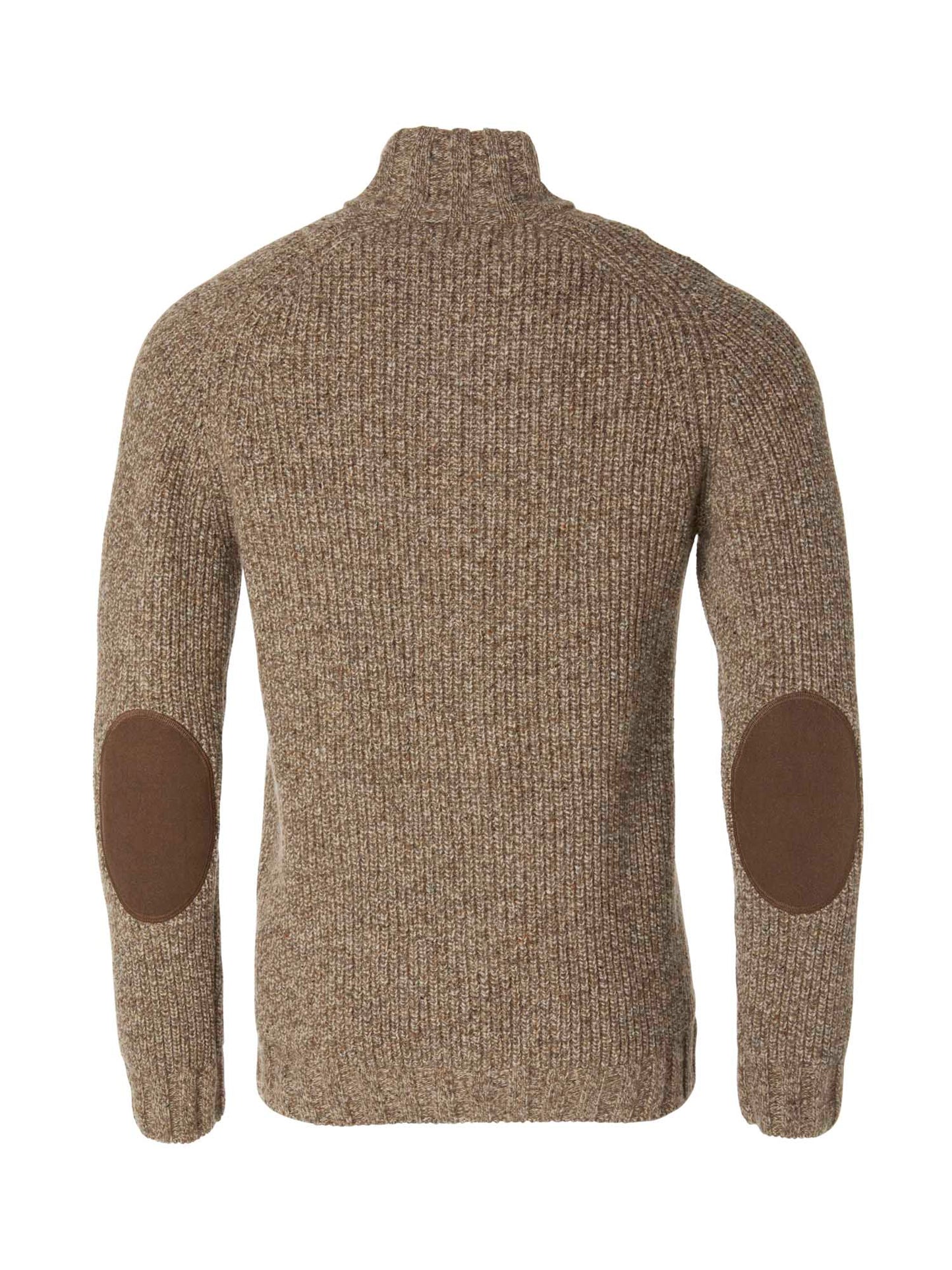 Groby Half Zip Wool Pullover Men - Saddle Brown Neps - 2