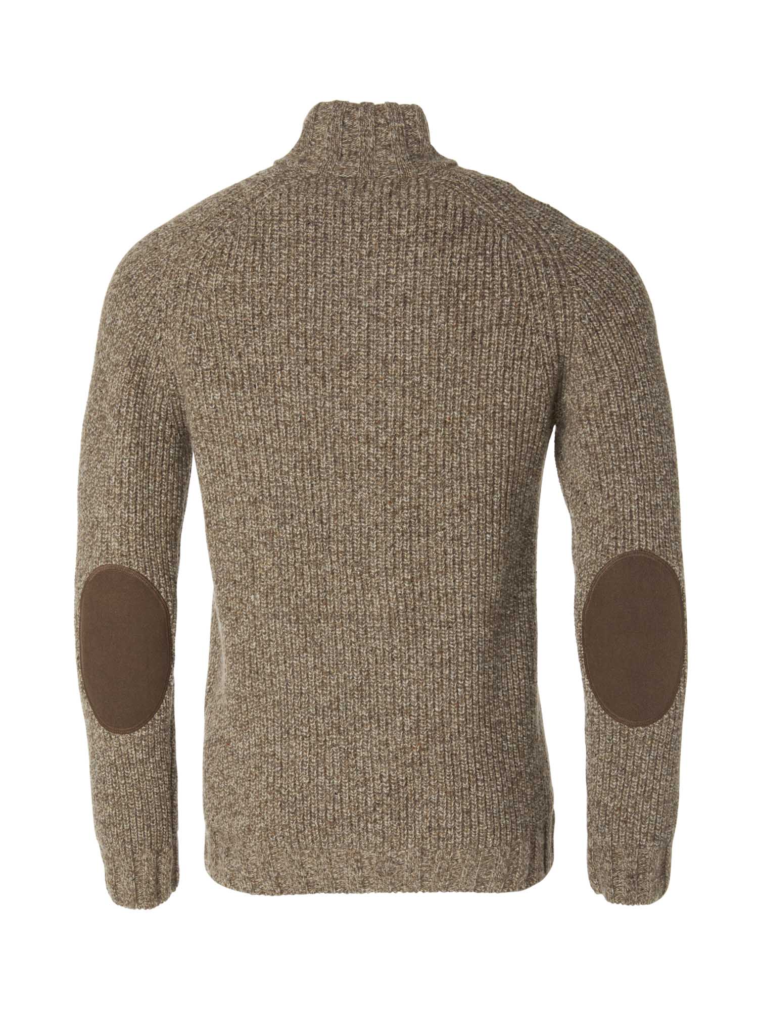 Groby Half Zip Wool Pullover Men - Saddle Brown Neps - 2