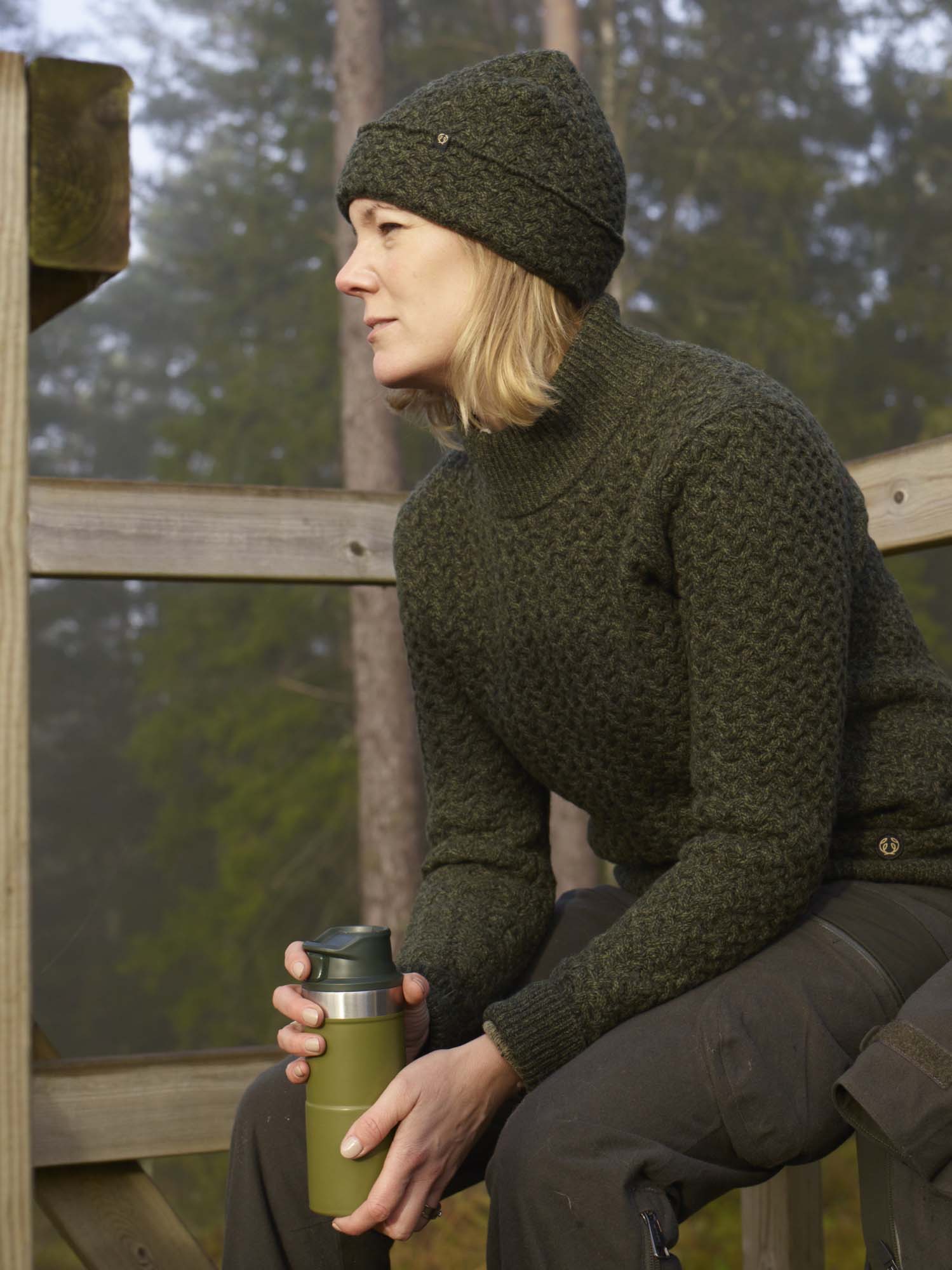 Minley Mockneck Wool Pullover Women - Dark Green - 20