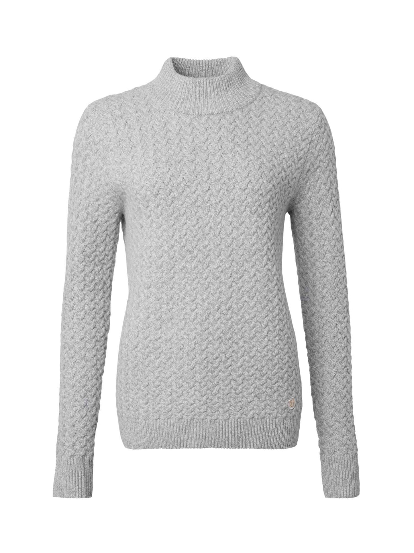 Minley Mockneck Wool Pullover Women - Light Grey Melange - 1