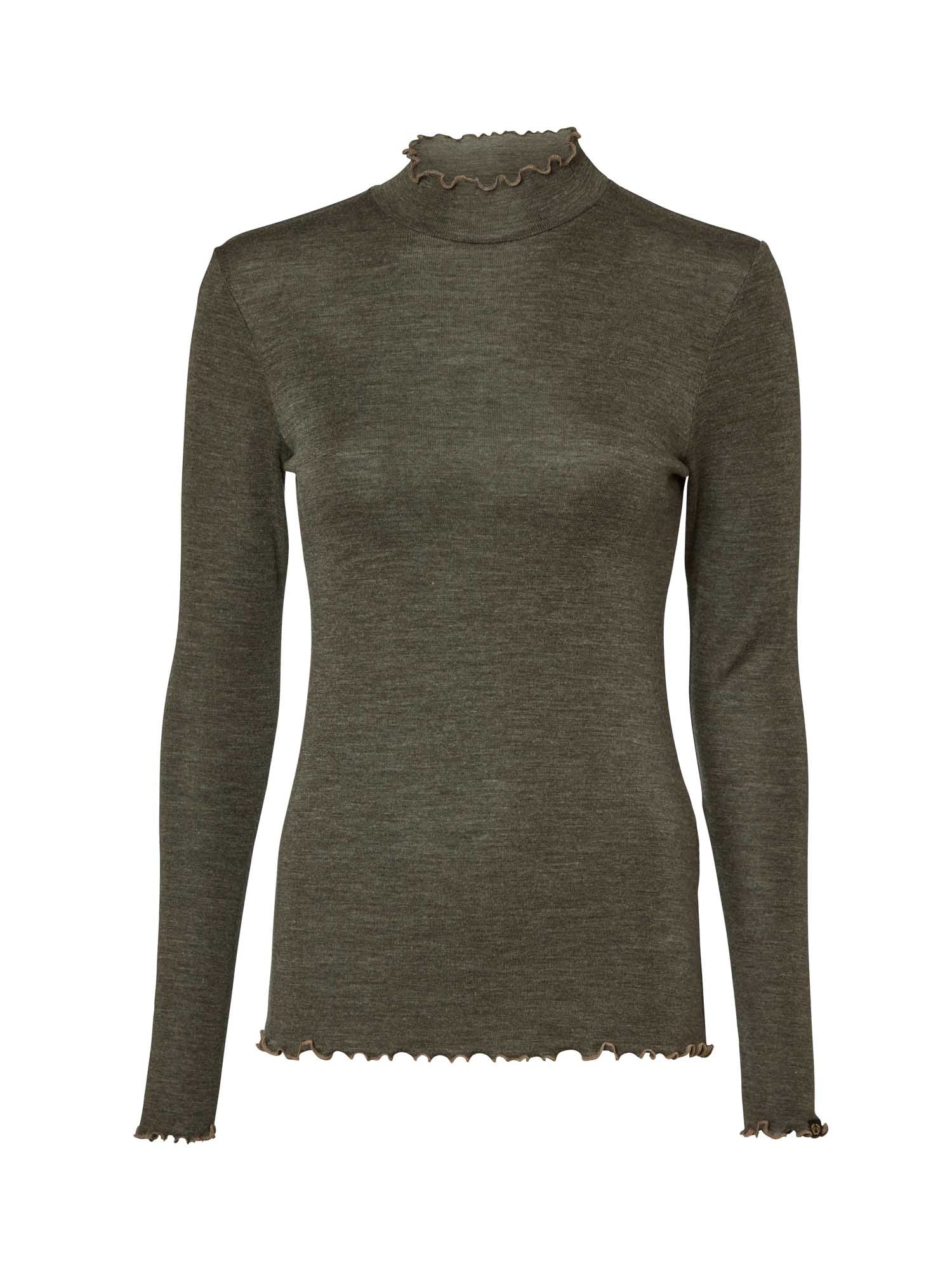 Haven Longsleeve Wool Top Women Dark - Autumn Green - 1