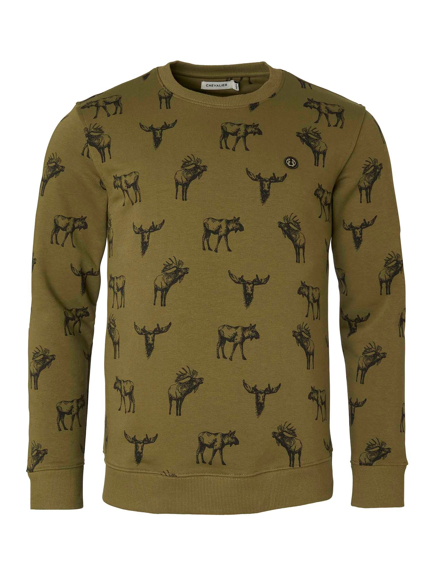 Moose Sweatshirt Men - Forest Green Moose - 1