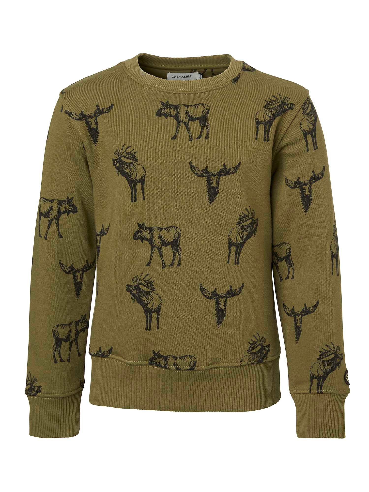 Moose Sweatshirt Junior - Forest Green Moose - 1