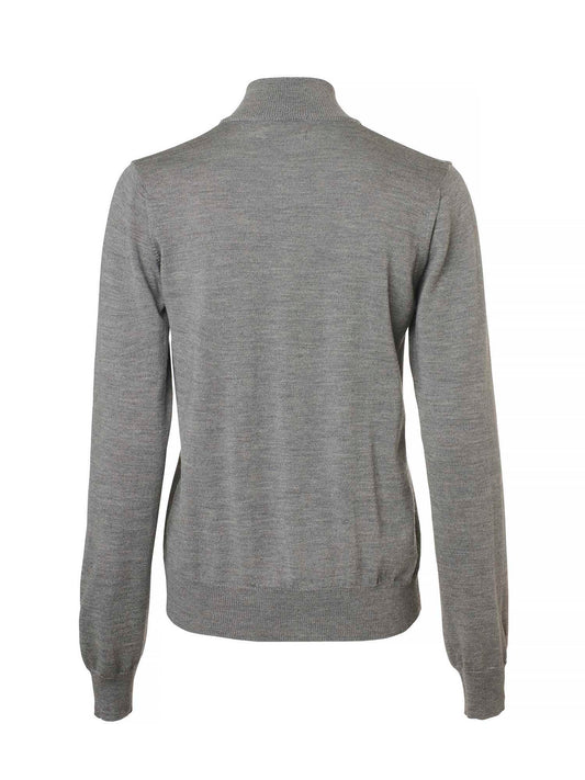 Blaise Buttoned Merino Pullover Women - Smoked Grey - 2