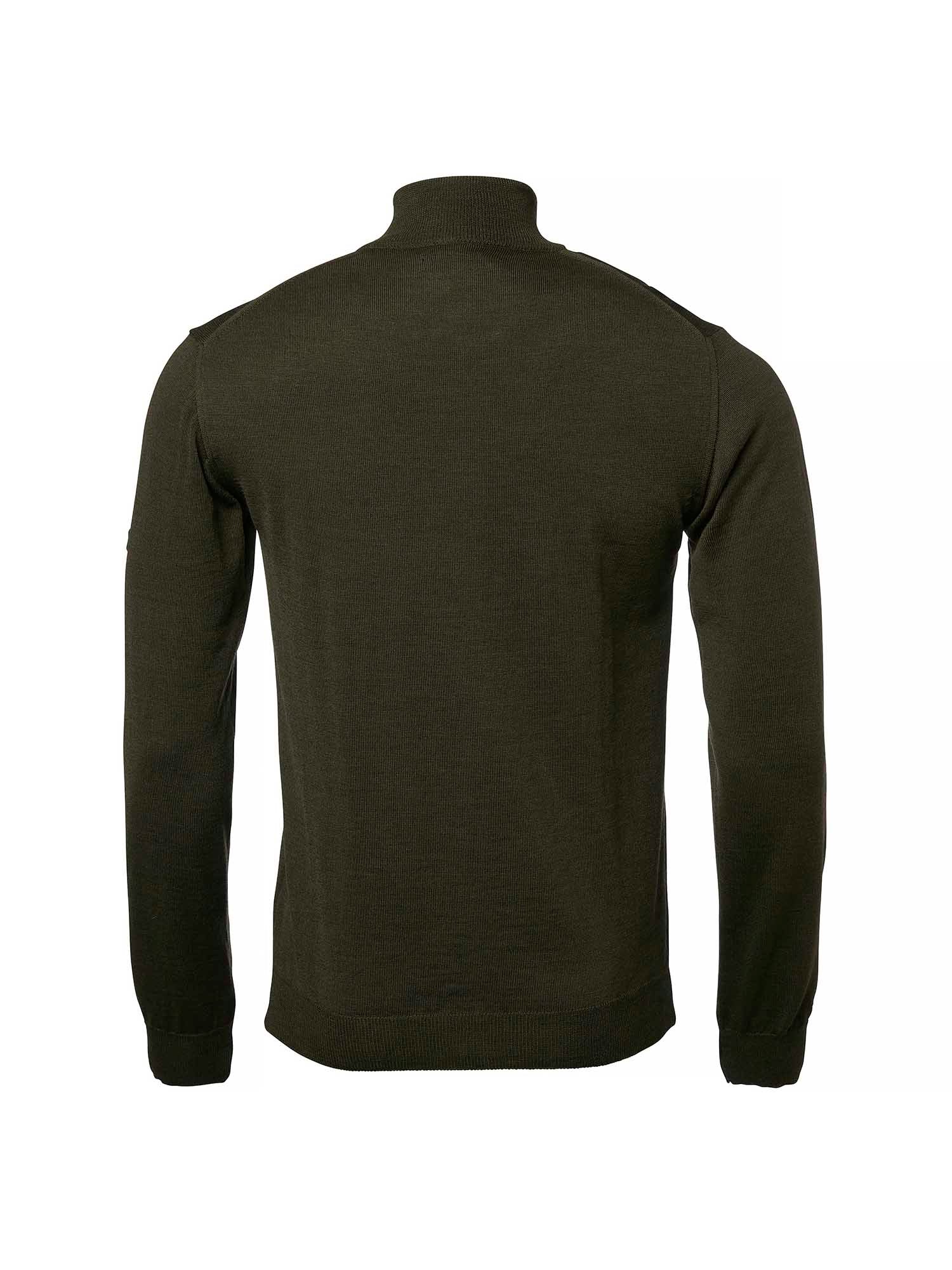 Aston Half Zip Merino Pullover Men - Dark Green - 2