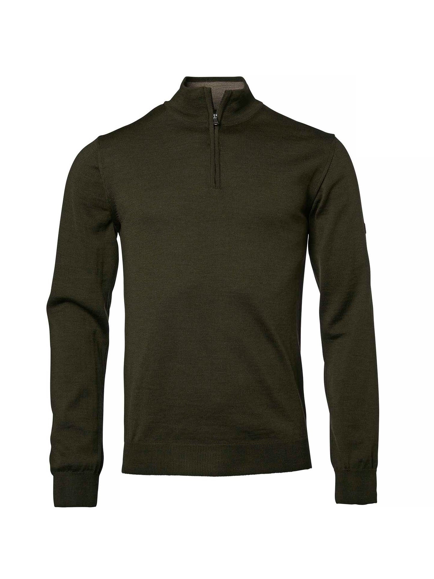 Aston Half Zip Merino Pullover Men - Dark Green - 1