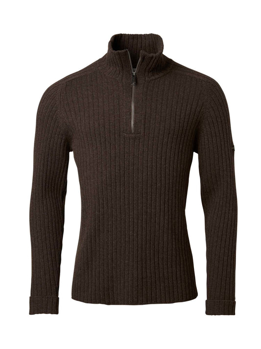 Antony Half Zip Wool Pullover Men - Antler Brown - 1
