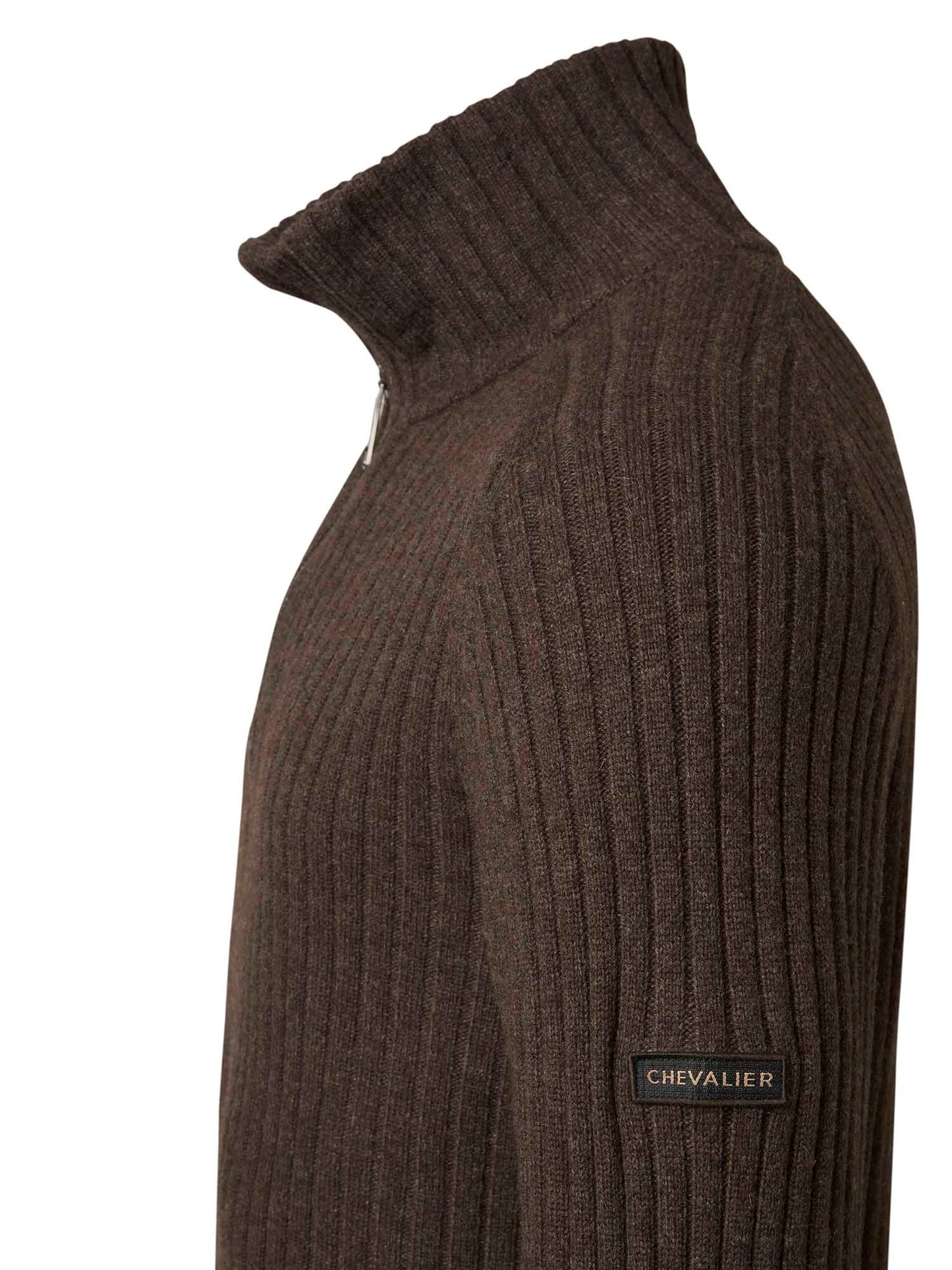 Antony Half Zip Wool Pullover Men - Antler Brown - 3