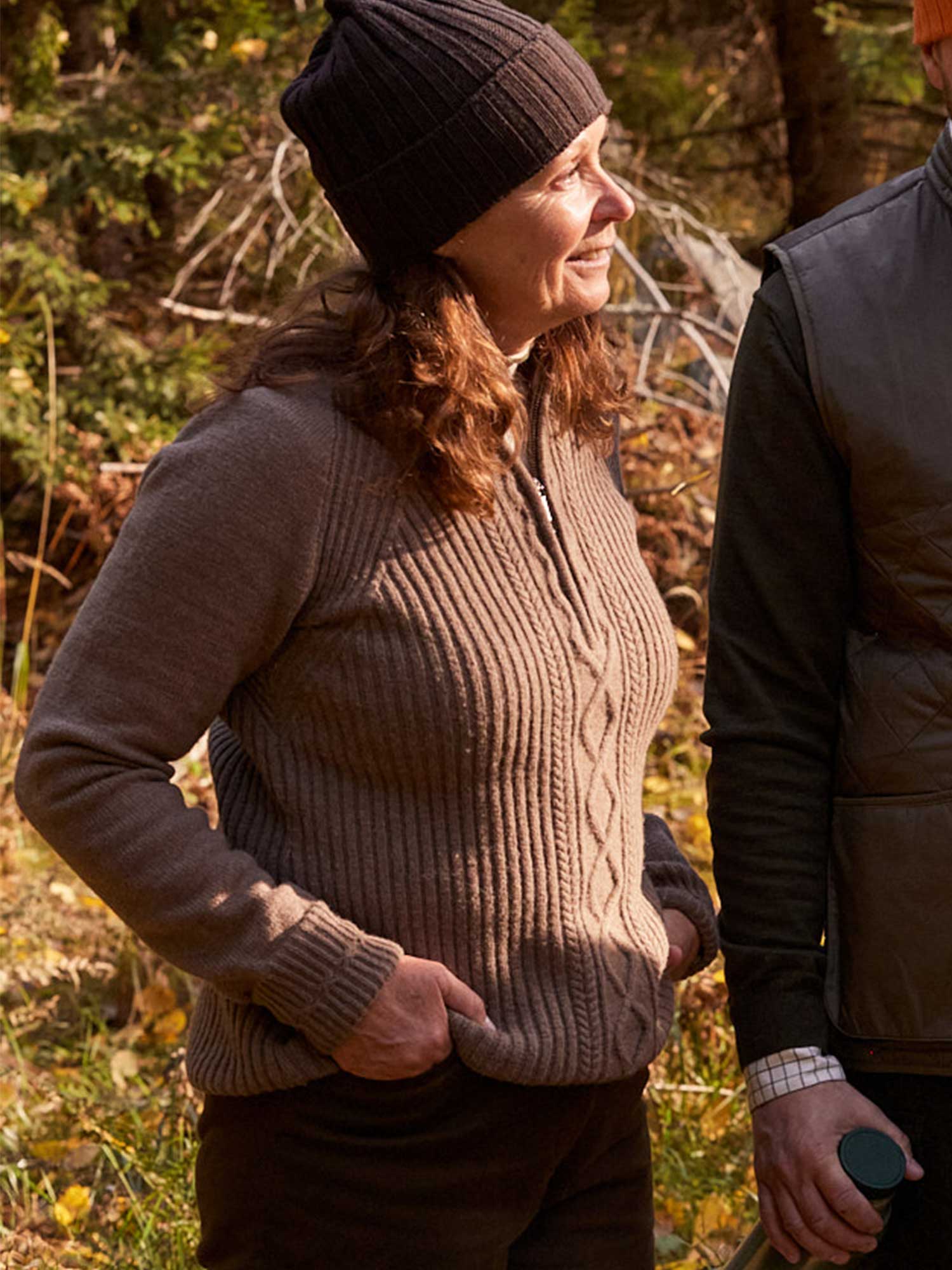 Stella Half Zip Wool Pullover Women - Saddle Brown - 20