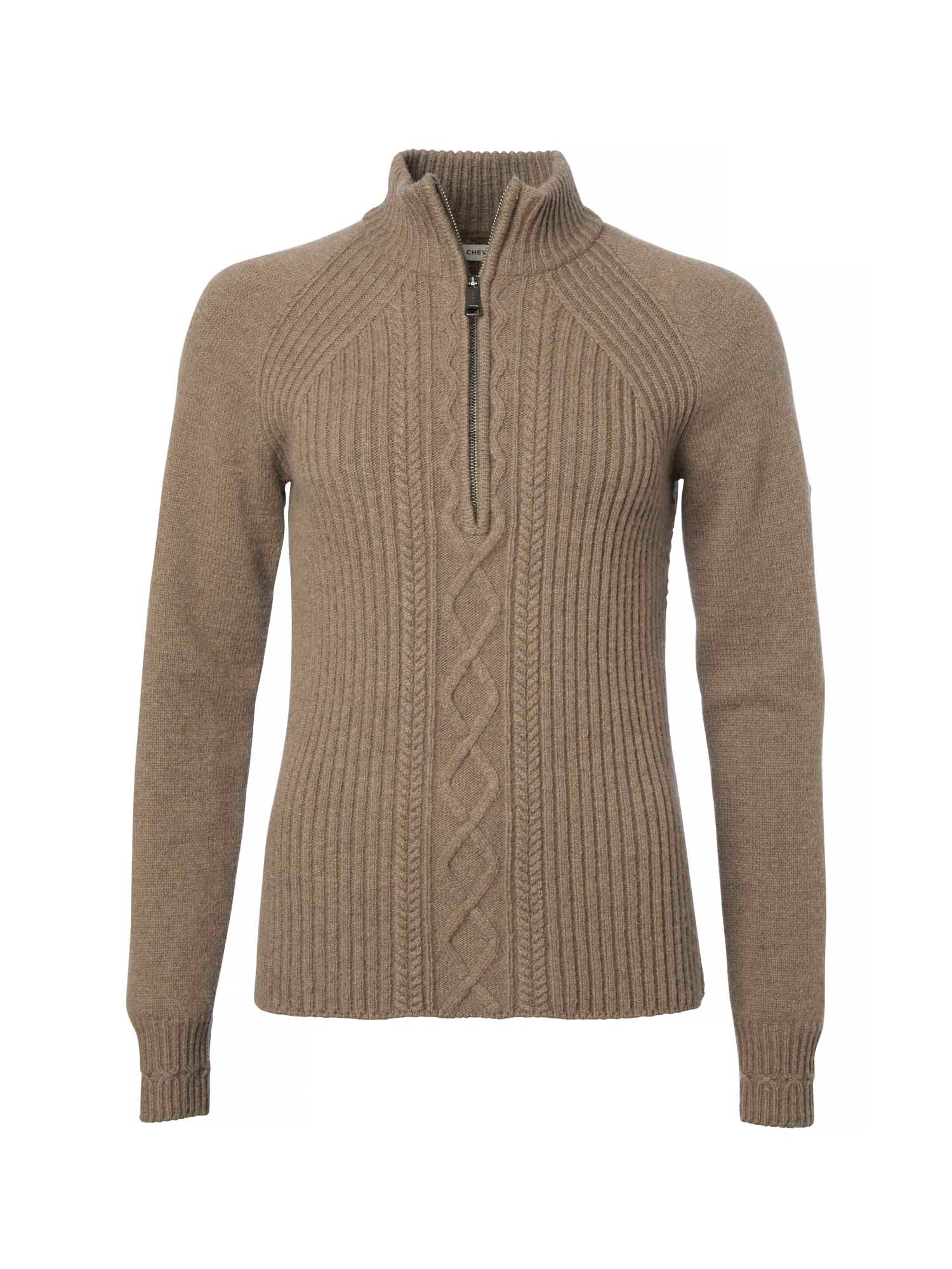 Stella Half Zip Wool Pullover Women - Saddle Brown - 1