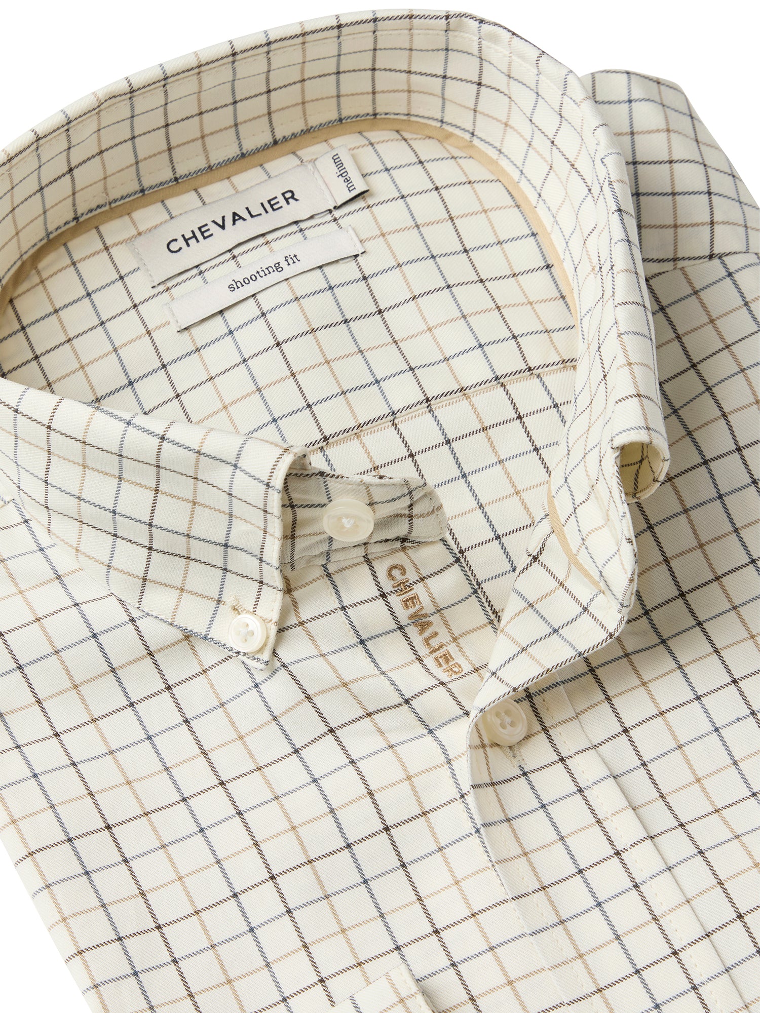 Baron Shooting Fit Stretch Shirt Men - Stormy Blue Tattersall - 6
