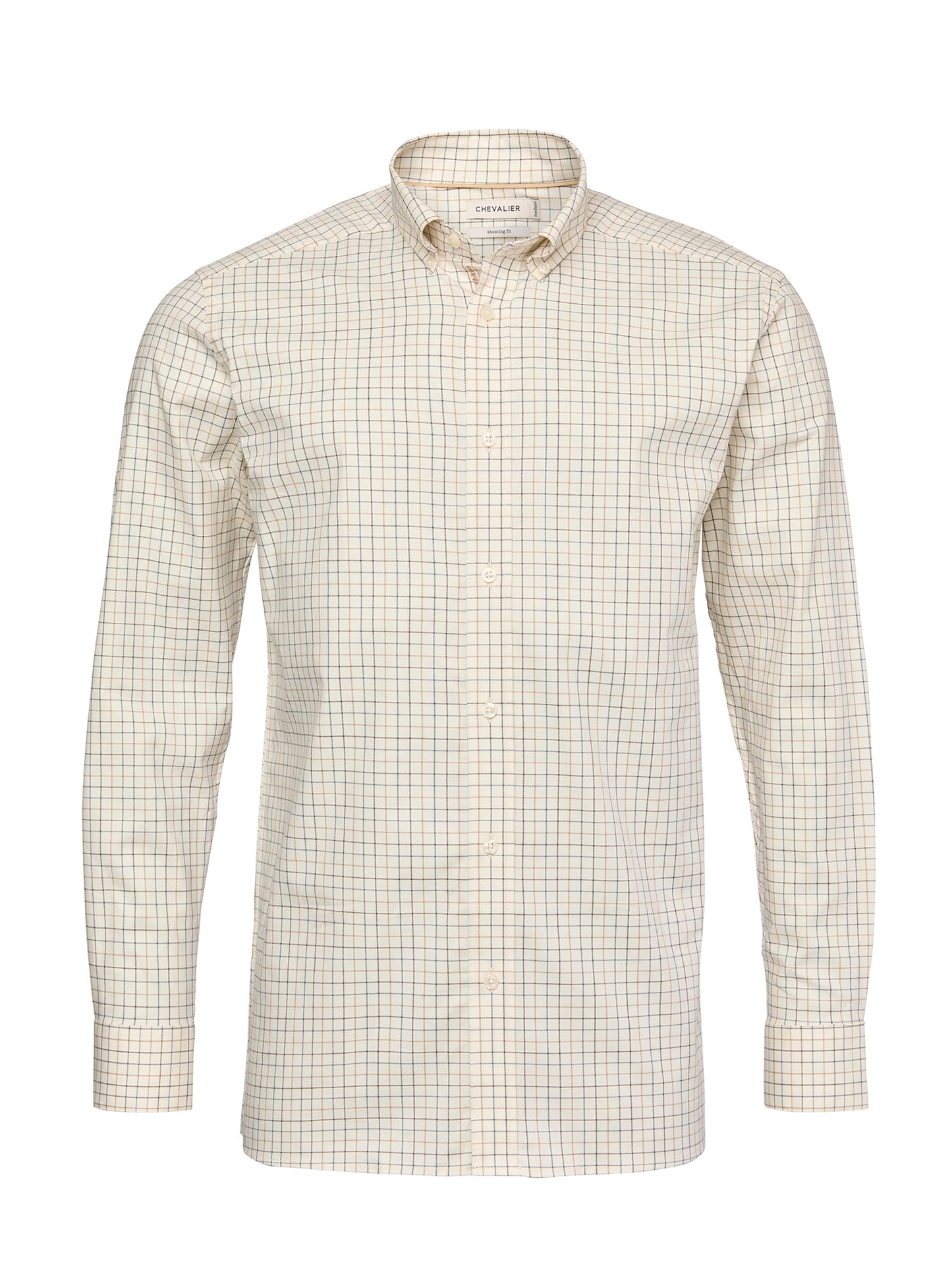 Baron Shooting Fit Stretch Shirt Men - Stormy Blue Tattersall - 1