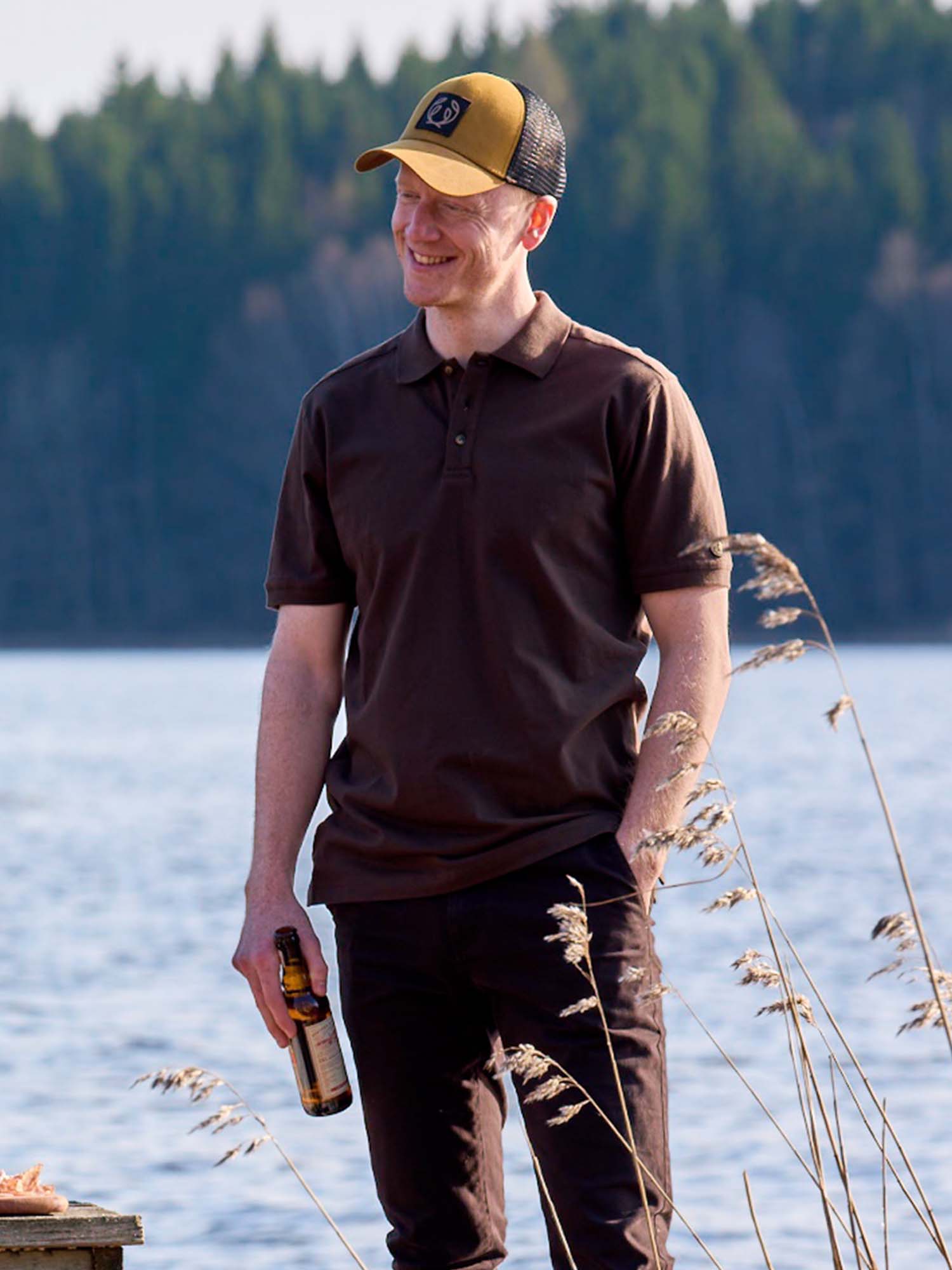 Trevor Polo Shirt Men - Leather Brown - 10