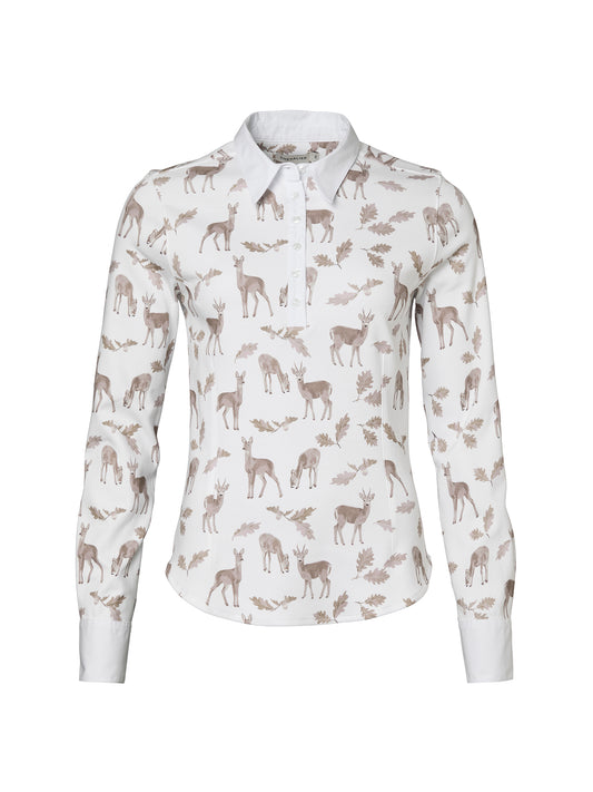 Leslie Half Placket Jersey Shirt Women - Oh Deer Pink - 1