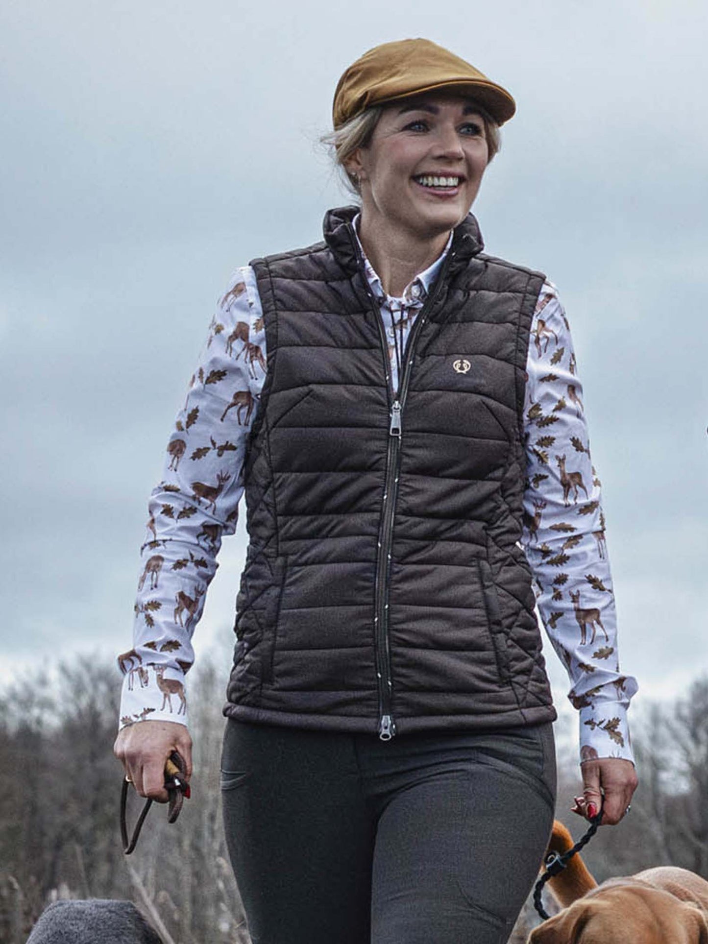 Quintin Padded Vest Women - Leather Brown - 20