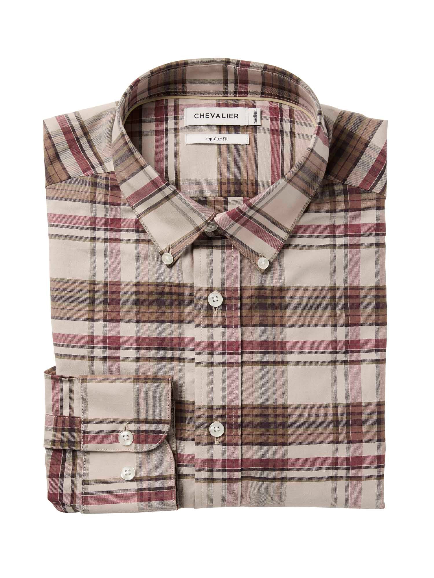 Betley Regular Fit Shirt Men - Millet Brown Checked - 3