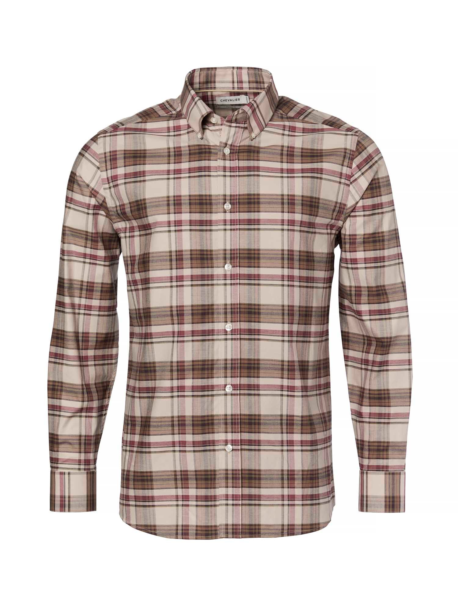 Betley Regular Fit Shirt Men - Millet Brown Checked - 1