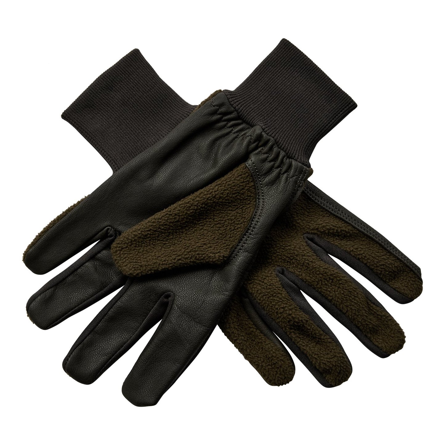 Fleecehandskar med läder