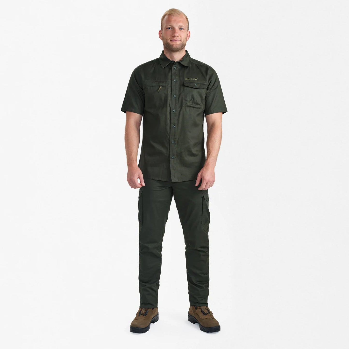 Atlas Kortärmad Skjorta - Timber - modell framifrån
