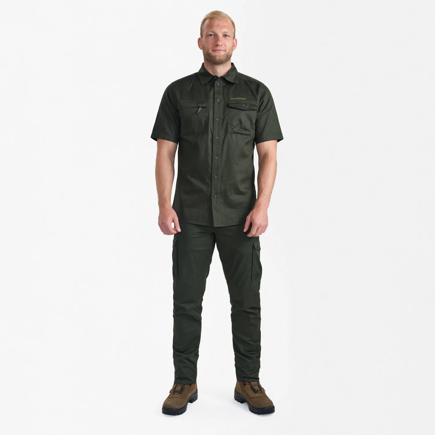 Atlas Kortärmad Skjorta - Timber - modell framifrån