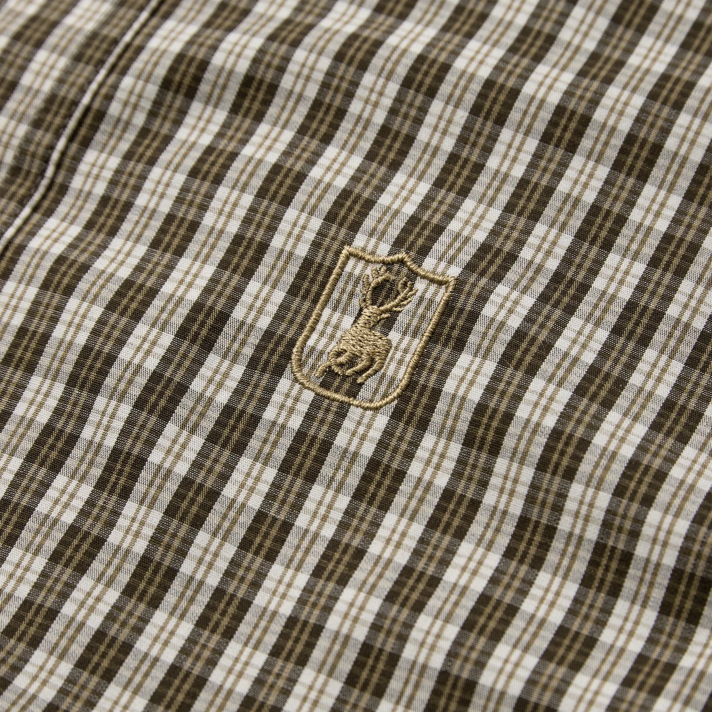Baldwin Skjorta - Brown Check - detalj
