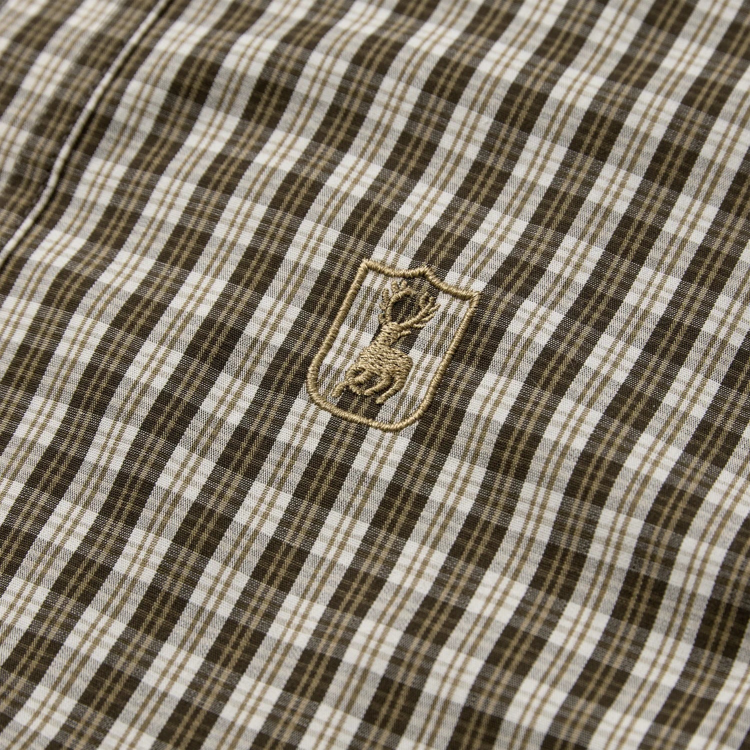 Baldwin Skjorta - Brown Check - detalj