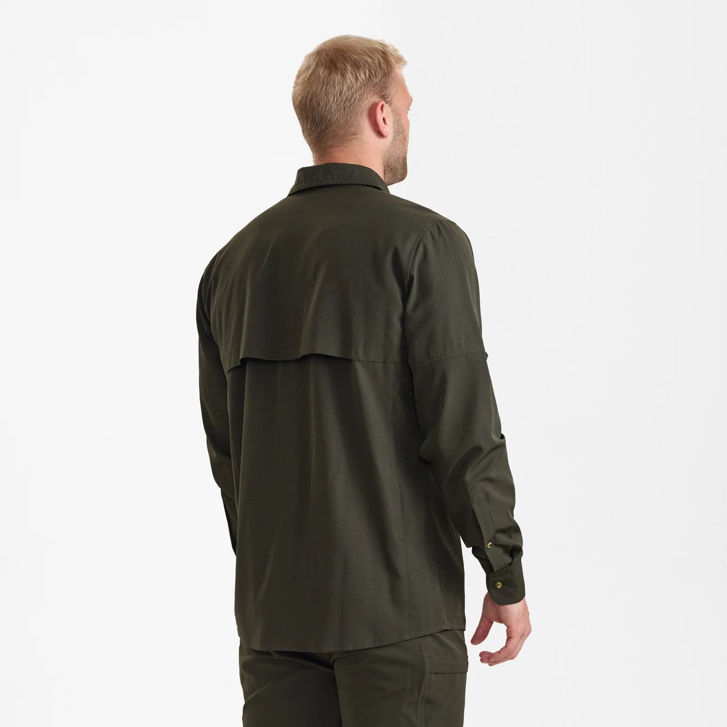 Canopy Skjorta - Forest Green - modell bakifrån