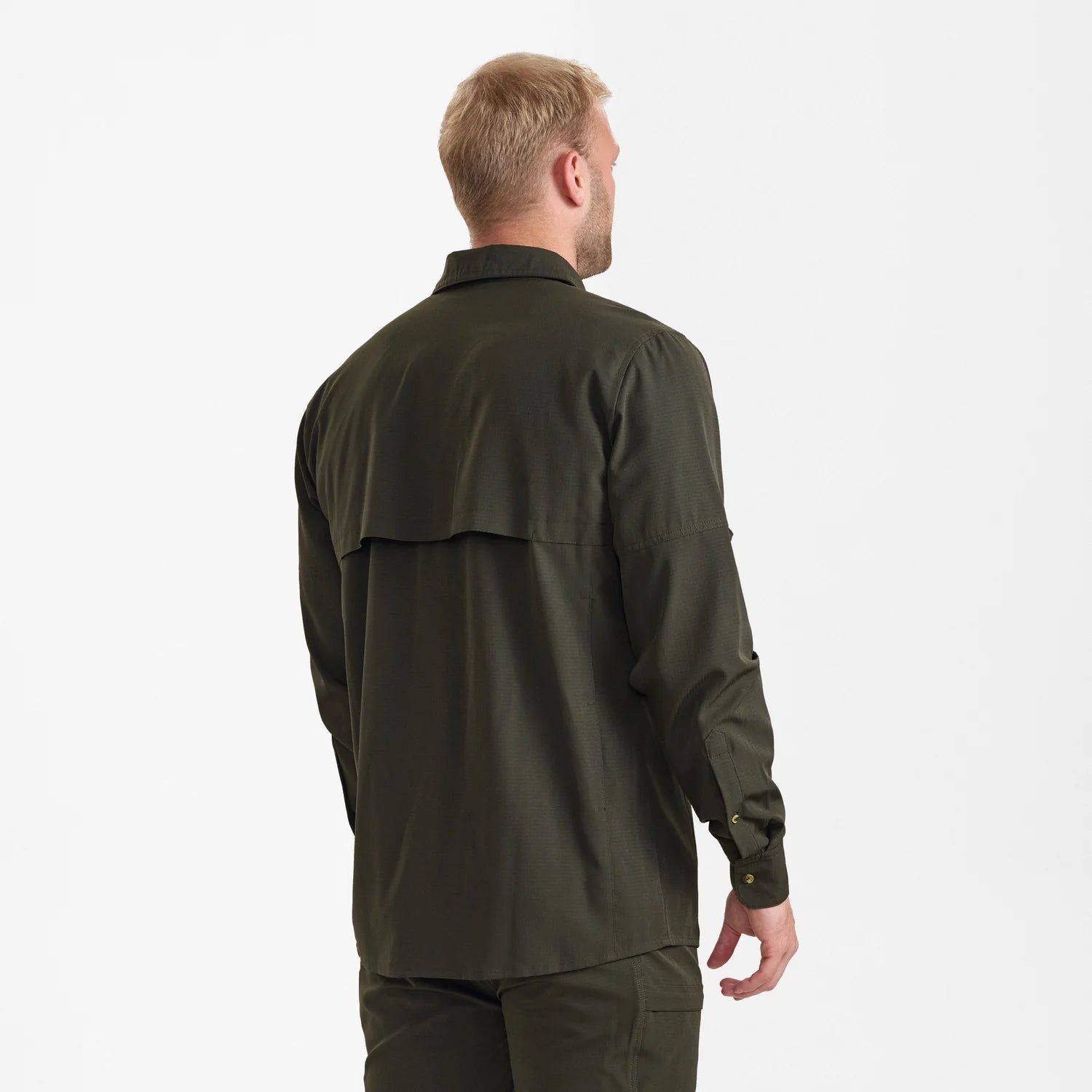 Canopy Skjorta - Forest Green - modell bakifrån