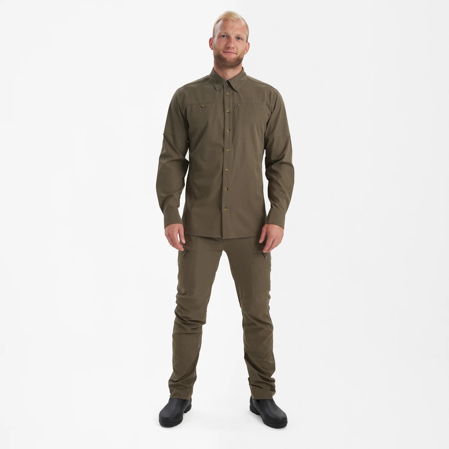 Canopy Skjorta - Stone Grey - modell framifrån