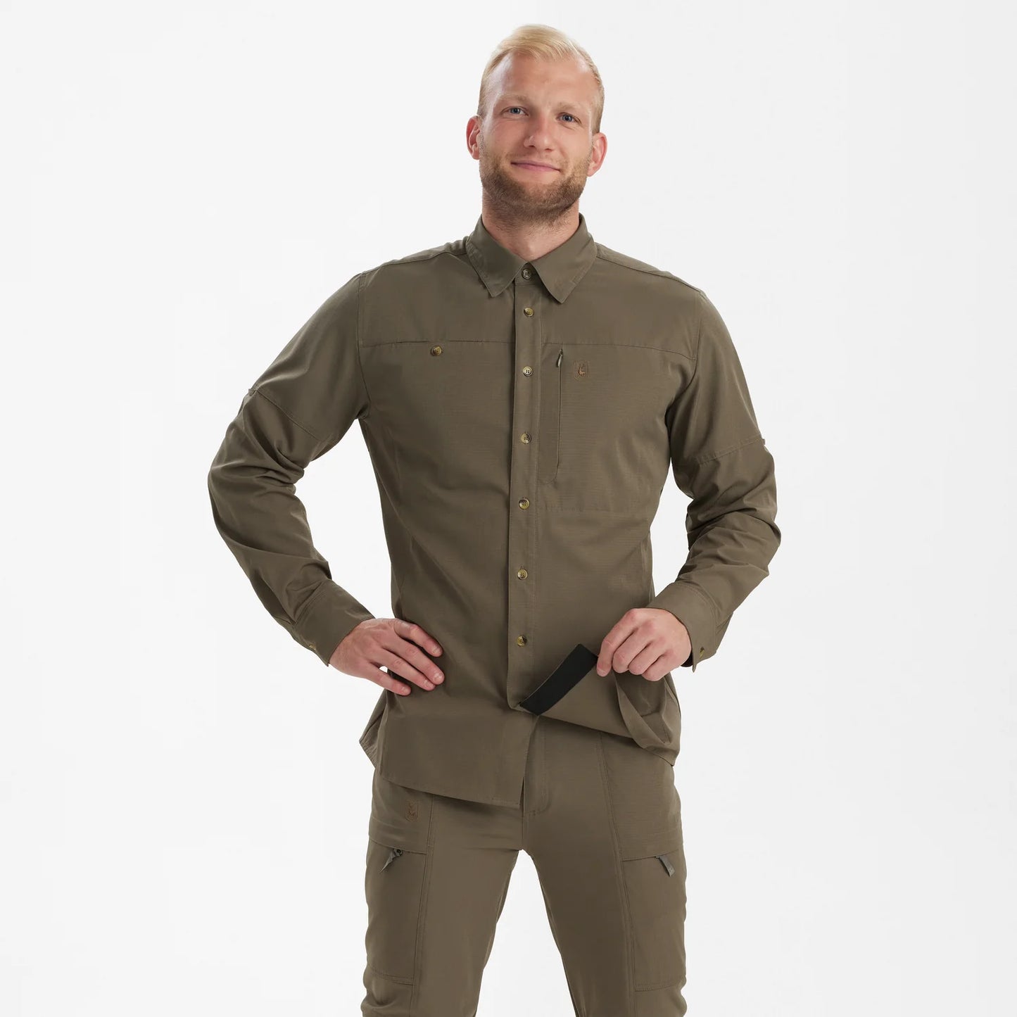 Canopy Skjorta - Stone Grey - modell framifrån