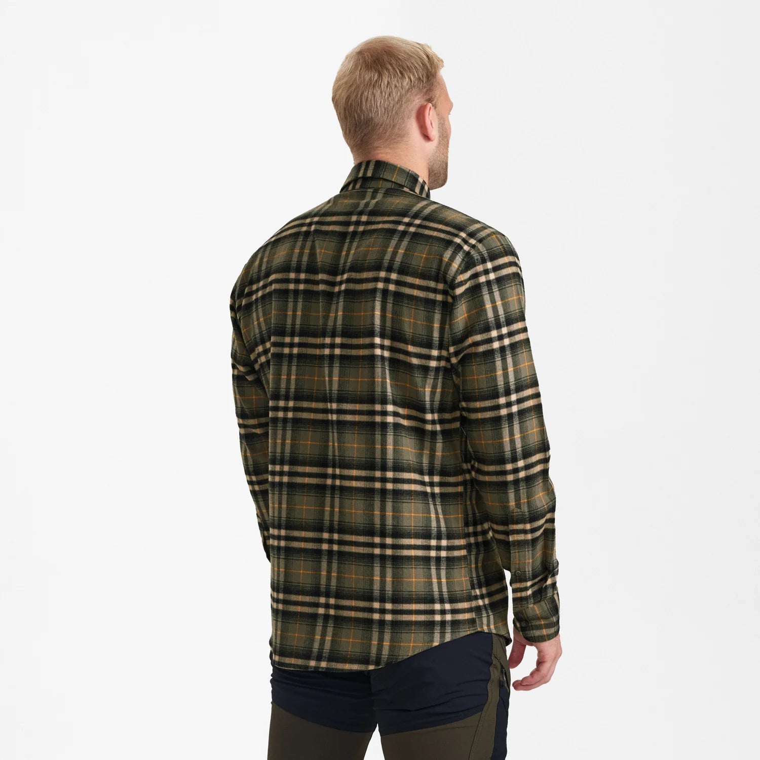 Carson Skjorta - Green Check - modell bakifrån