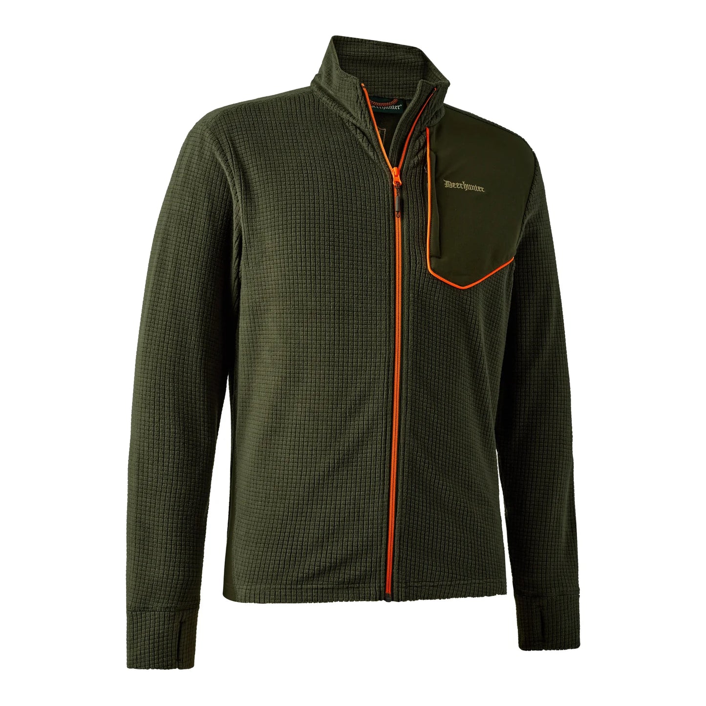 Chamois Fleece med full dragkedja - Forest Green - framifrån