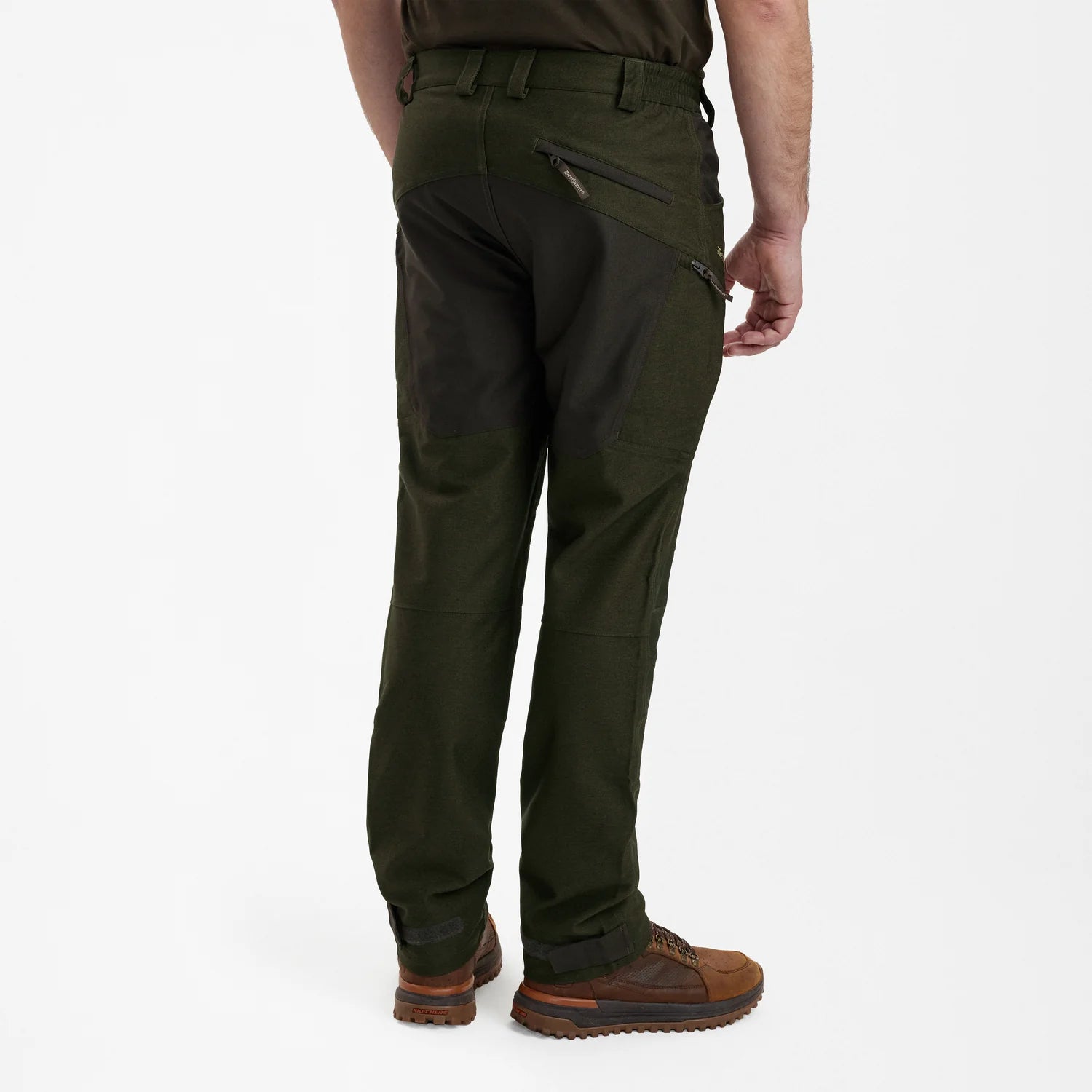 Chasse Byxor - Olive Night melange - modell bakifrån