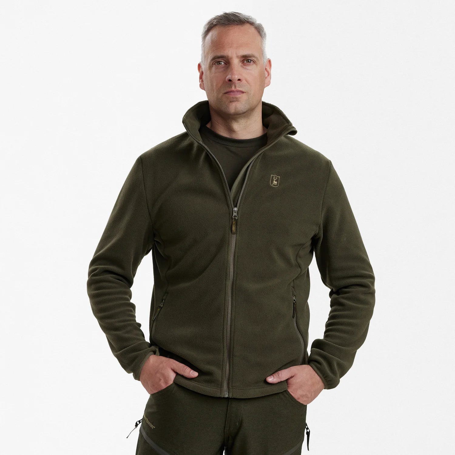 Chasse Fleecejacka - Beluga - modell framifrån