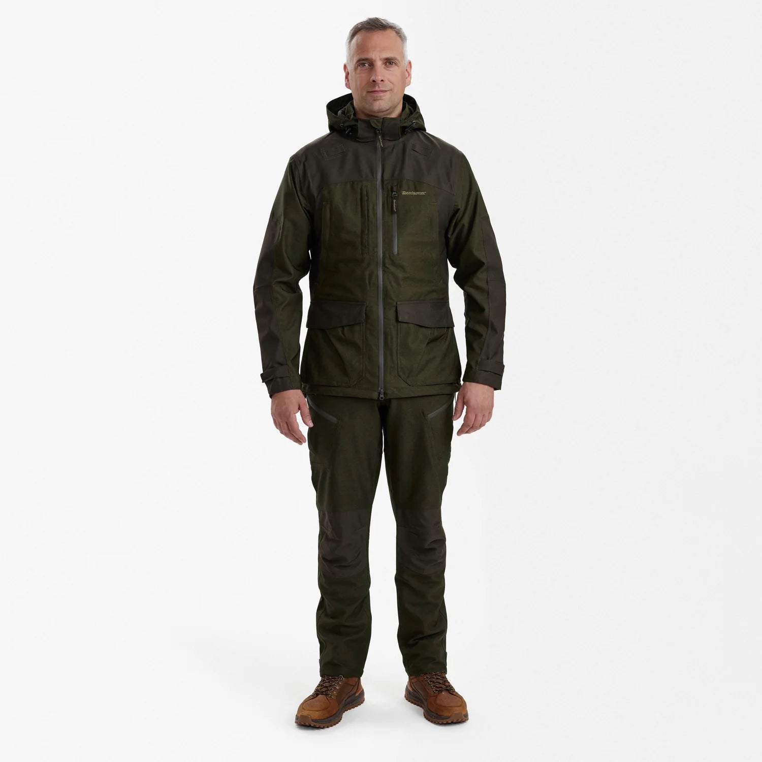 Chasse Jacka - Olive Night melange - modell framifrån