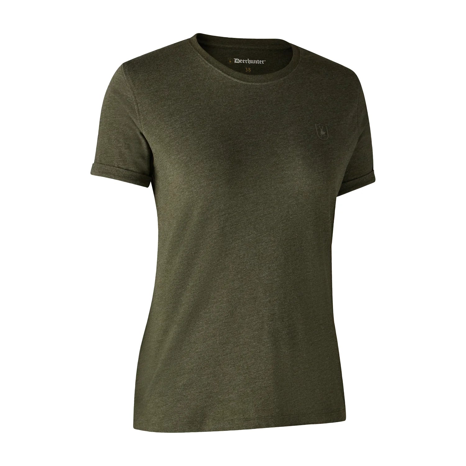 Damer Basis 2-pack T-shirt - Adventure Green Melange - framifrån
