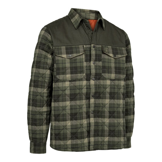Elbert Padded Skjortjacka - Green Check - framifrån