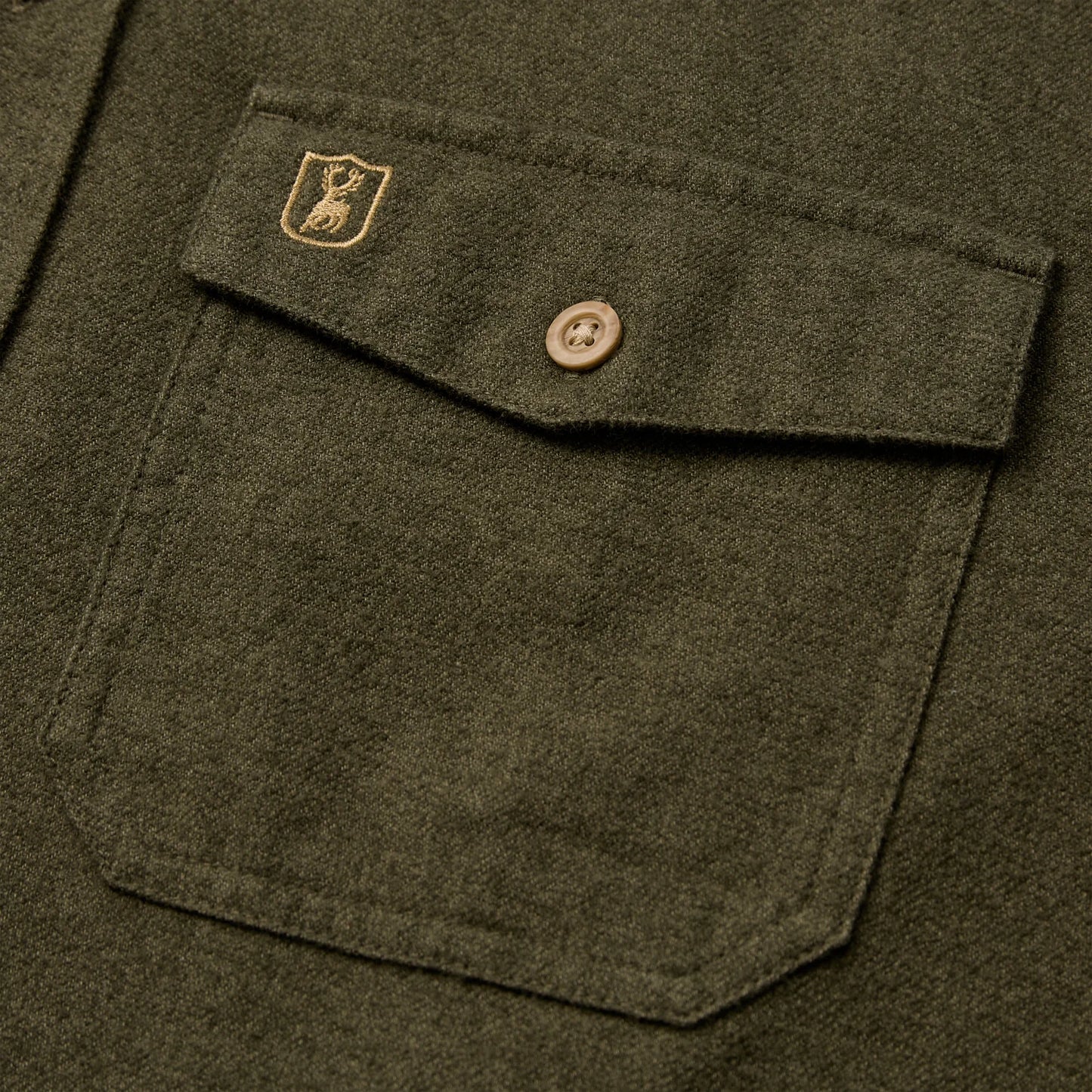 Evan Skjorta - Forest Green - detalj