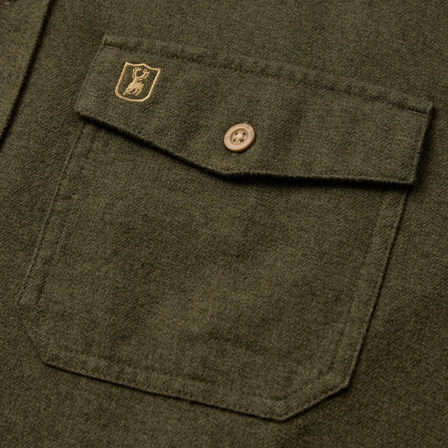 Evan Skjorta - Forest Green - detalj