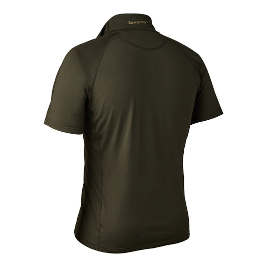 Excape Insulated T-shirt med dragkedja i halsen - Art Green - bakifrån