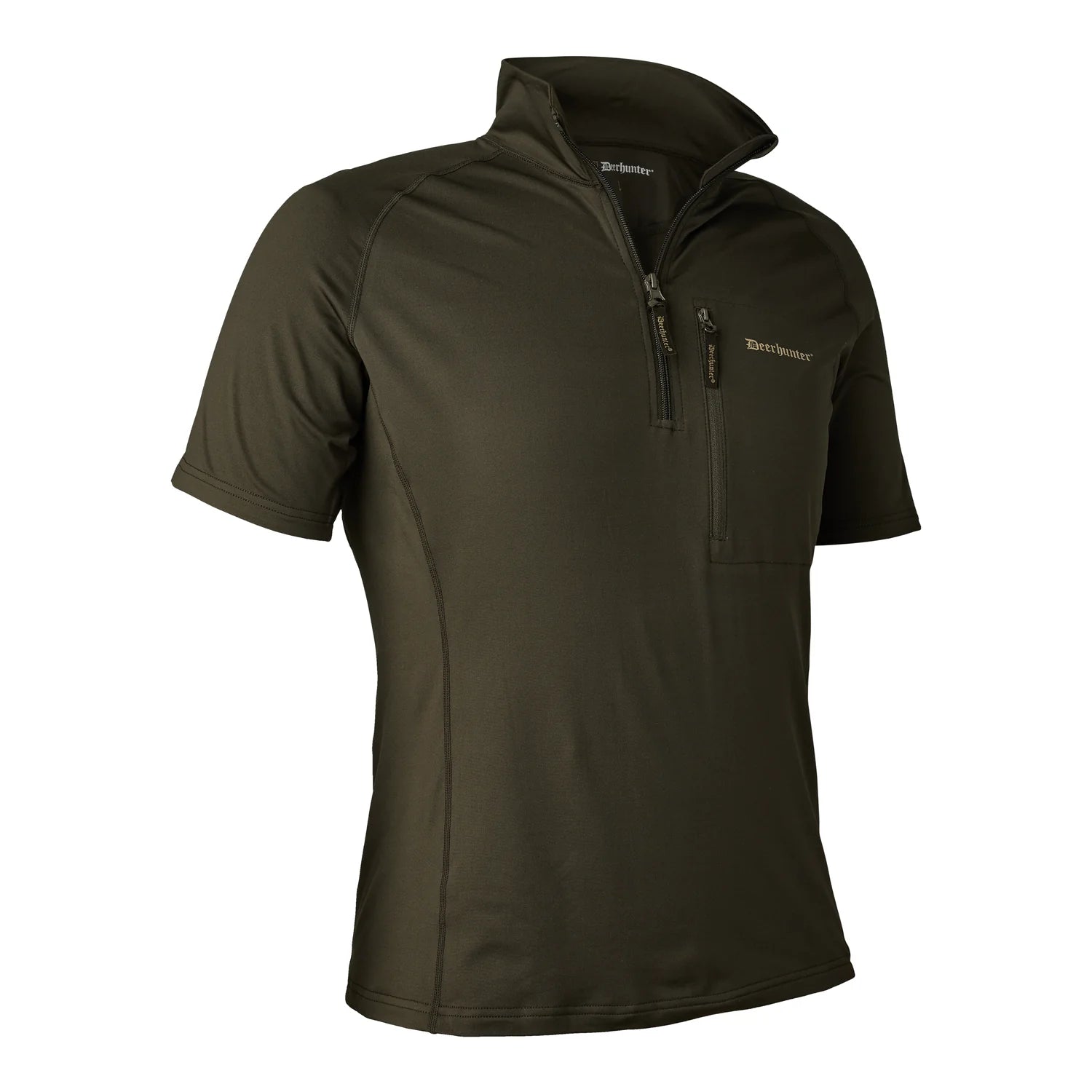 Excape Insulated T-shirt med dragkedja i halsen - Art Green - framifrån
