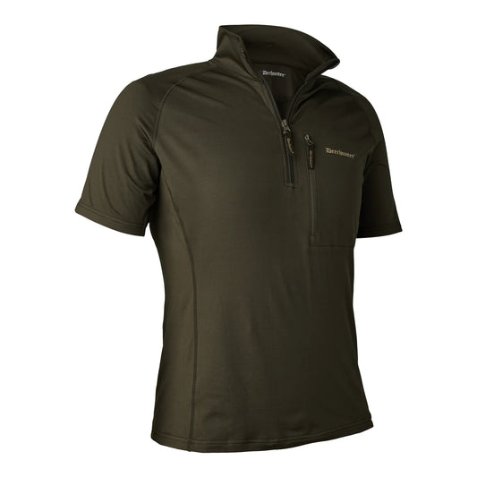 Excape Insulated T-shirt med dragkedja i halsen - Art Green - framifrån
