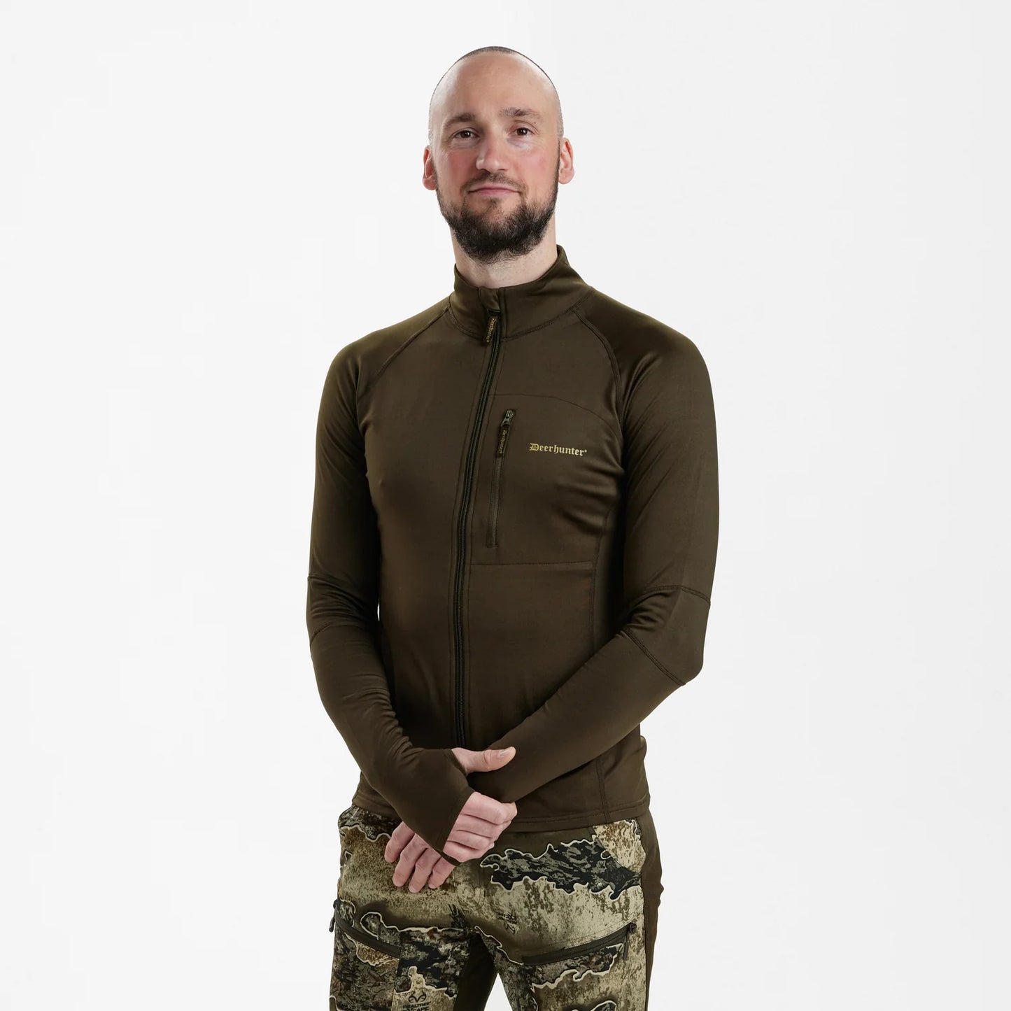 Excape Isolerad Cardigan - Art Green - modell framifrån